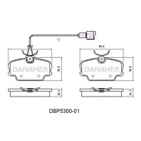 DBP5300-01 DANAHER Комплект гальмівних колодок дисковий гальм