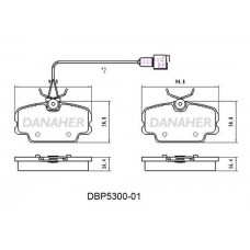 DBP5300-01 DANAHER Комплект гальмівних колодок дисковий гальм