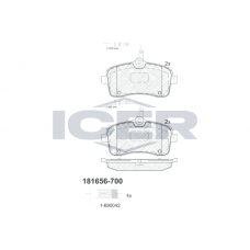 181656-700 ICER Комплект гальмівних колодок дисковий гальм