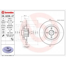 08.A238.47 BREMBO Гальмівний диск