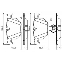 0 986 495 481 BOSCH КомплеК т гальмівних колодок, дискове гальмо