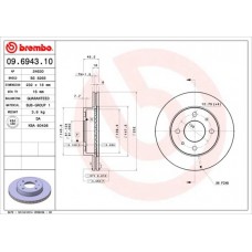 09.6943.10 BREMBO Гальмівний диск