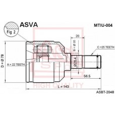 MTIU-004 ASVA Шарнирный комплект, Привідний вал