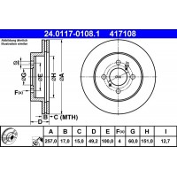 24.0117-0108.1 ATE Гальмівний диск