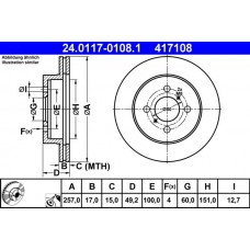 24.0117-0108.1 ATE Гальмівний диск