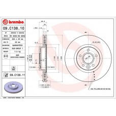 09.C138.11 BREMBO Гальмівний диск