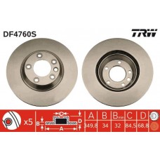 DF4760S TRW Гальмівний диск