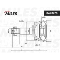 GA20720 MILES Шарнирный комплект, Привідний вал