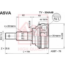 TY-304A48 ASVA Шарнирный комплект, Привідний вал
