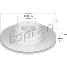 500 944 TOPRAN Гальмівний диск