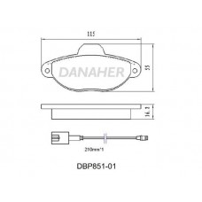 DBP851-01 DANAHER Комплект гальмівних колодок дисковий гальм