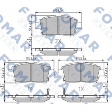 FO 909381 FOMAR Friction КомплеК т гальмівних колодок, дискове гальмо