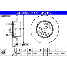 24.0112-0117.1 ATE Гальмівний диск