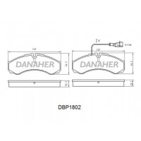 DBP1802 DANAHER Комплект гальмівних колодок дисковий гальм