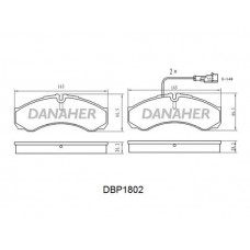 DBP1802 DANAHER Комплект гальмівних колодок дисковий гальм