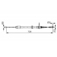 1 987 482 301 BOSCH Тросик, cтояночный тормоз