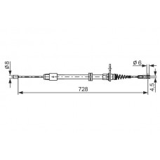 1 987 482 301 BOSCH Тросик, cтояночный тормоз