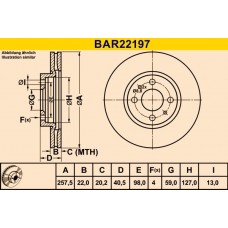 BAR22197 BARUM Гальмівний диск