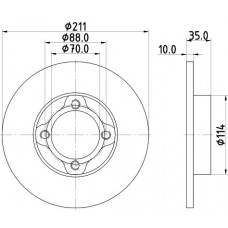 8DD 355 114-851 HELLA Гальмівний диск