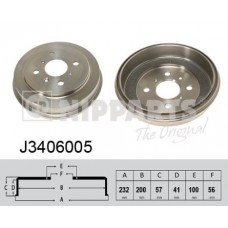 J3406005 NIPPARTS Гальмівний барабан