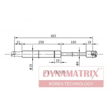 DGS1501RT DYNAMATRIX Газова пружина кришка багажника