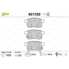 601350 VALEO Комплект гальмівних колодок дисковий гальм