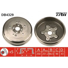 DB4329 TRW Гальмівний барабан