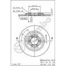 08.2793.20 BREMBO Гальмівний диск
