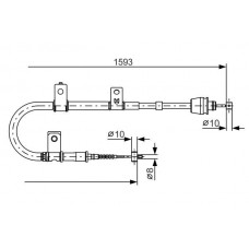 1 987 482 166 BOSCH Тросик, cтояночный тормоз