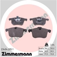 23404.205.1 ZIMMERMANN Комплект гальмівних колодок дисковий гальм