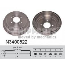 N3400522 NIPPARTS Гальмівний барабан