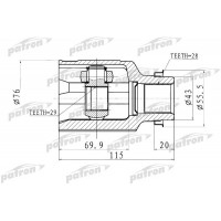 PCV1011 PATRON Шарнирный комплект, Привідний вал