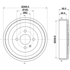 MBD018 MINTEX Гальмівний барабан