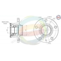 70-210037 MULTIPARTS Комплект підшипника ступиці колеса