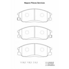H360I07 NPS Комплект гальмівних колодок дисковий гальм