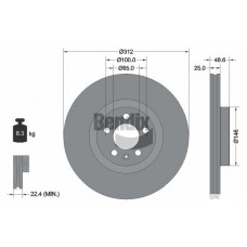 BDS1589 BENDIX Braking Гальмівний диск
