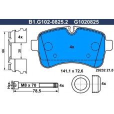 B1.G102-0825.2 GALFER Комплект гальмівних колодок дисковий гальм