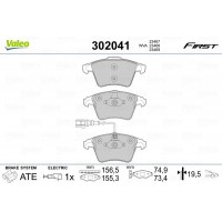 302041 VALEO КомплеК т гальмівних колодок, дискове гальмо