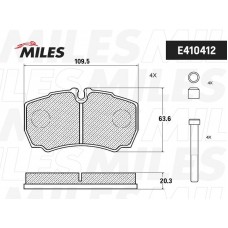 E410412 MILES Комплект гальмівних колодок дисковий гальм