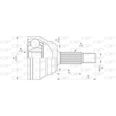 CVJ5539.10 OPEN PARTS Шарнирный комплект, Привідний вал