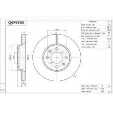 Q6F996S AISIN Гальмівний диск