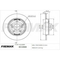 BD2888 FREMAX BRAKE DISC HIGH CARBON