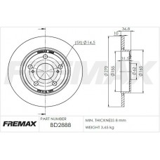 BD2888 FREMAX BRAKE DISC HIGH CARBON
