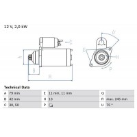 0 986 026 160 BOSCH Стартер
