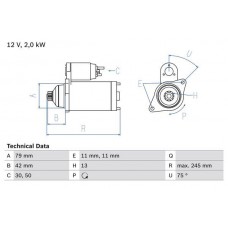 0 986 026 160 BOSCH Стартер