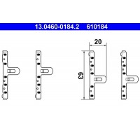 13.0460-0184.2 ATE Комплектуючі колодки дискового гальма