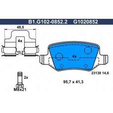 B1.G102-0852.2 GALFER Комплект гальмівних колодок дисковий гальм