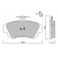 BPMI-1006 AISIN КомплеК т гальмівних колодок, дискове гальмо