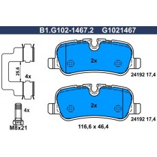 B1.G102-1467.2 GALFER Комплект гальмівних колодок дисковий гальм
