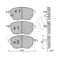 22-0741-0 METELLI Комплект гальмівних колодок дисковий гальм